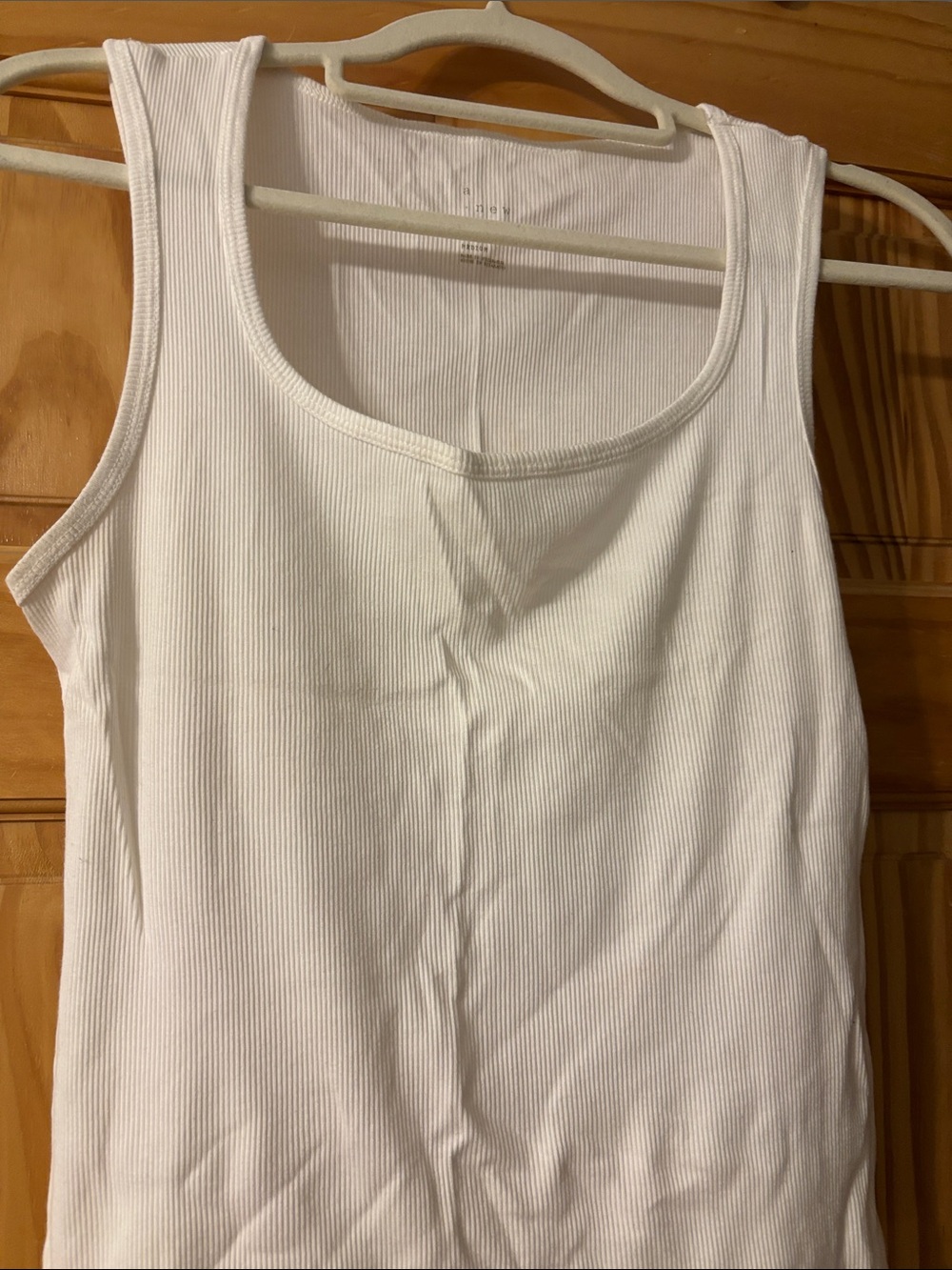 a new day White Ribbed Scoop Tank Top